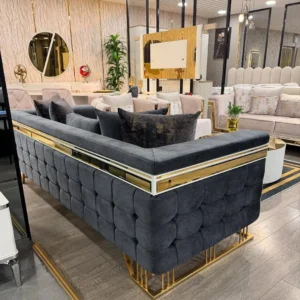 Grand Regent Quilted Velvet Sofa Set - Image 3