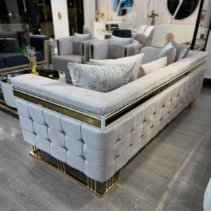 Grand Regent Quilted Velvet Sofa Set - Image 6