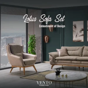 Lotus Earth Texture Luxury Sofa - Image 4