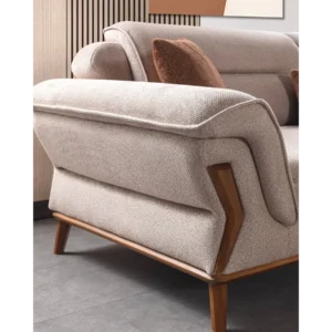Terra Jute Infused Turkish Beige Sofa Set - Image 2