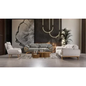 Arctic Velvet Curved Turkish White Sofa - Image 1