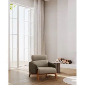 Serene Velvet Cylindrical Turkish Beige Sofa - Image 3