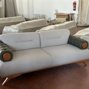 Emerald Grove Tufted Turkish Green Sofa - Image 1