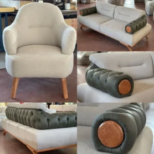 Emerald Grove Tufted Turkish Green Sofa - Image 4