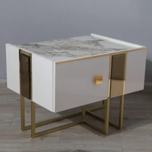 Luxury Turkish Grey Velvet Bed with Mirror Border Headboard - Image 3