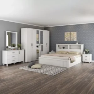 Classic White Lamited Bedroom Set with Storage Headboard - Image 1