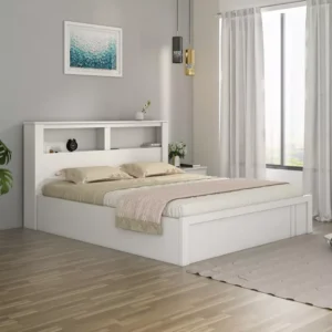 Classic White Lamited Bedroom Set with Storage Headboard - Image 3