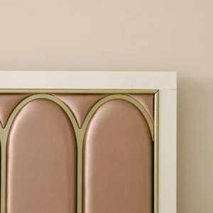 Empress Pink & White Arched Velvet Upholstered Bed – Turkish Style - Image 3