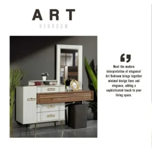 Modern Turkish Fabric Bed with Integrated Wood Slat Headboard & Nightstands - Image 2