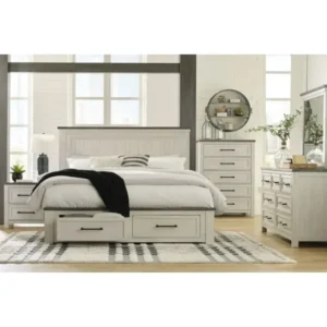 Antique White Country Manor Polish Bed with Storage - Image 1