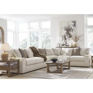 Large White & Dark Brown Multi-Seat Corner Sectiol – Spacious Lounge Design - Image 3