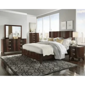 Urban Mocha Classic Polish Bed with Wave Frame - Image 1
