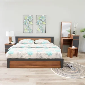 Modern Grey & Light Brown Lamited Bedroom Set – Complete Suite - Image 1