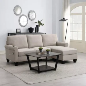 Modern Comfort L-Shaped Sectiol Sofa with Integrated USB Charging Port - Image 1