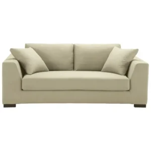 Classic Beige Leather Rite Deep Seated Two Seater Fabric Sofa - Image 1