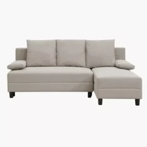Modern L-Shaped Grey Fabric Sectiol Sofa with Adjustable Backrest - Image 2