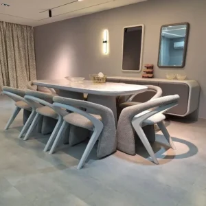 Monochromatic Grey Velvet Armchair - Image 1