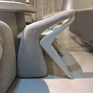 Monochromatic Grey Velvet Armchair - Image 2