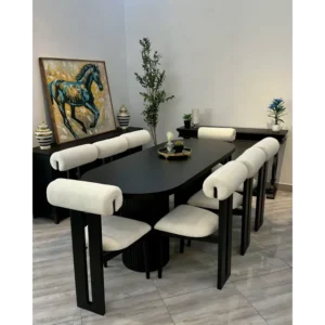 Onyx Velvet Architectural Chair - Image 1