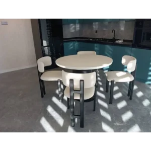 Eclipse White Velvet & Black Frame Chair