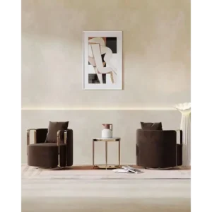 Sovereign Brown Velvet Swivel Chair - Image 2