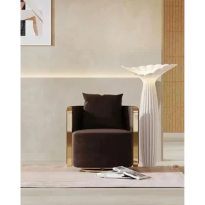 Sovereign Brown Velvet Swivel Chair - Image 3