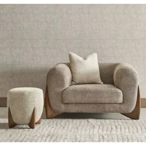 Pebble Beige Bouclé Oversized Armchair - Image 1